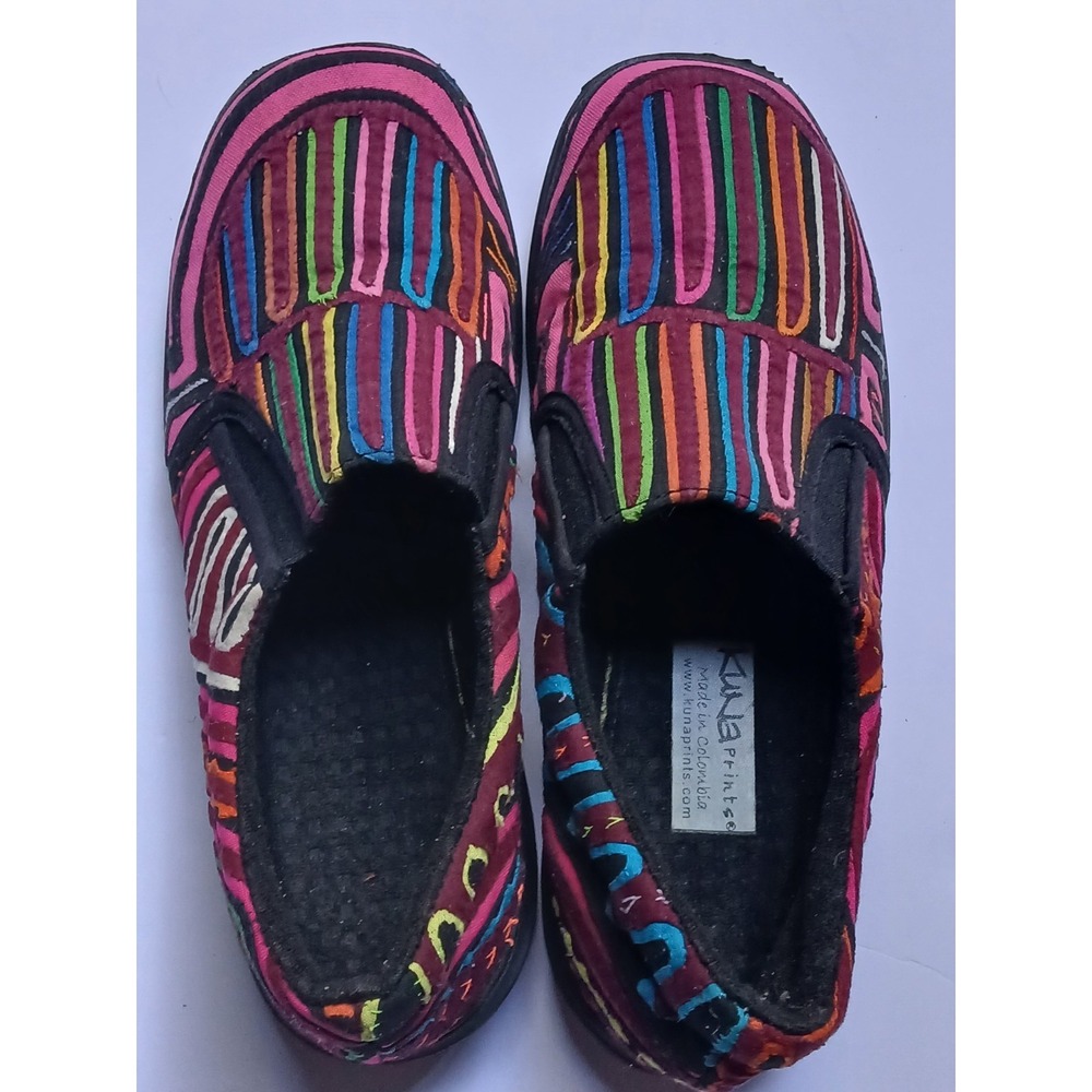 Kuna Prints Moccasin Mola Shoes Tribal  Textile  Art Wear Womens Size 6